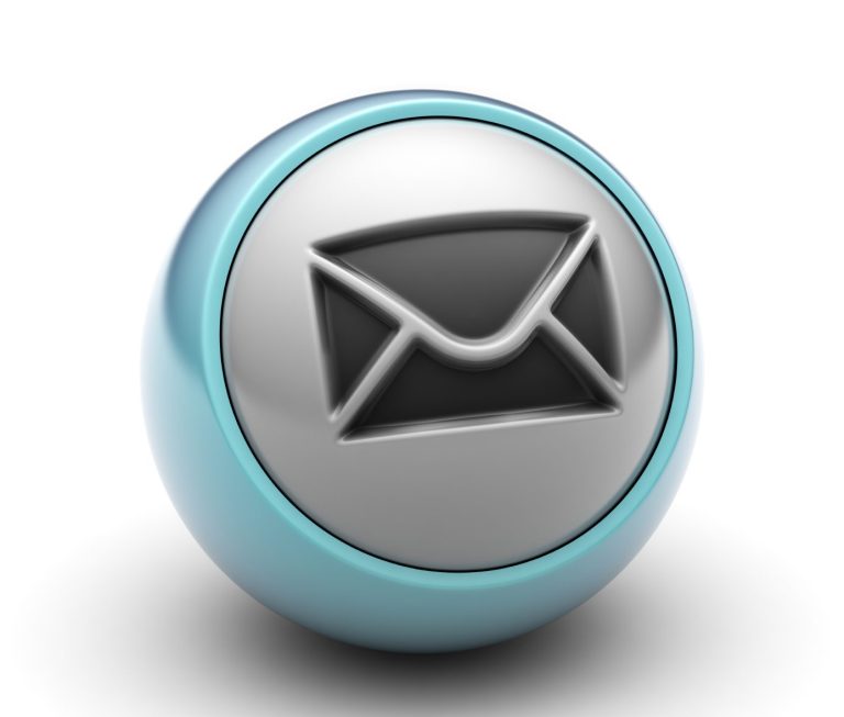 Kugel mit e-Mail Symbol.